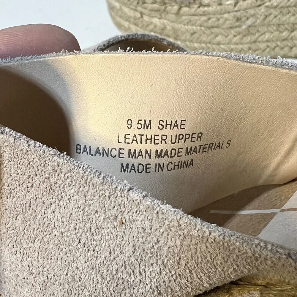 Dolce Vita Shae Wedge Sandals Womens 9.5 Tan‎ Suede Espadrille Boho Coastal Chic